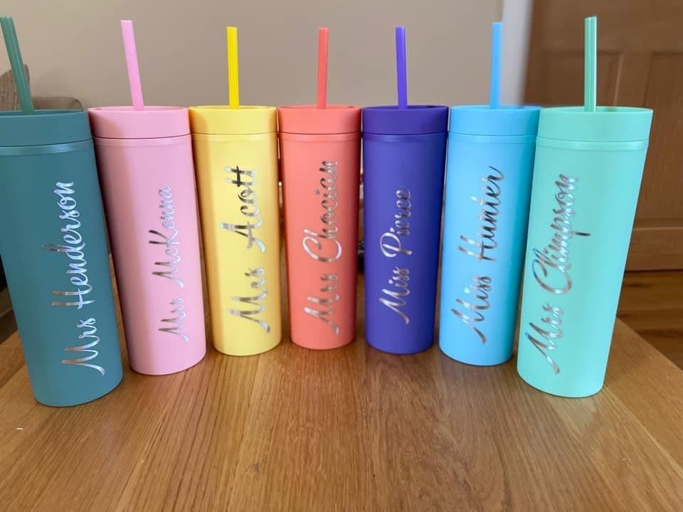 Bright Coloured Personalised Drinking Cups
