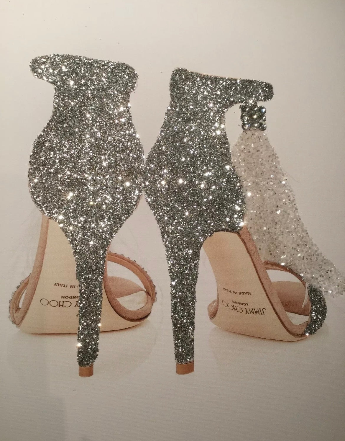 Silver Glitter Heels A4 Print