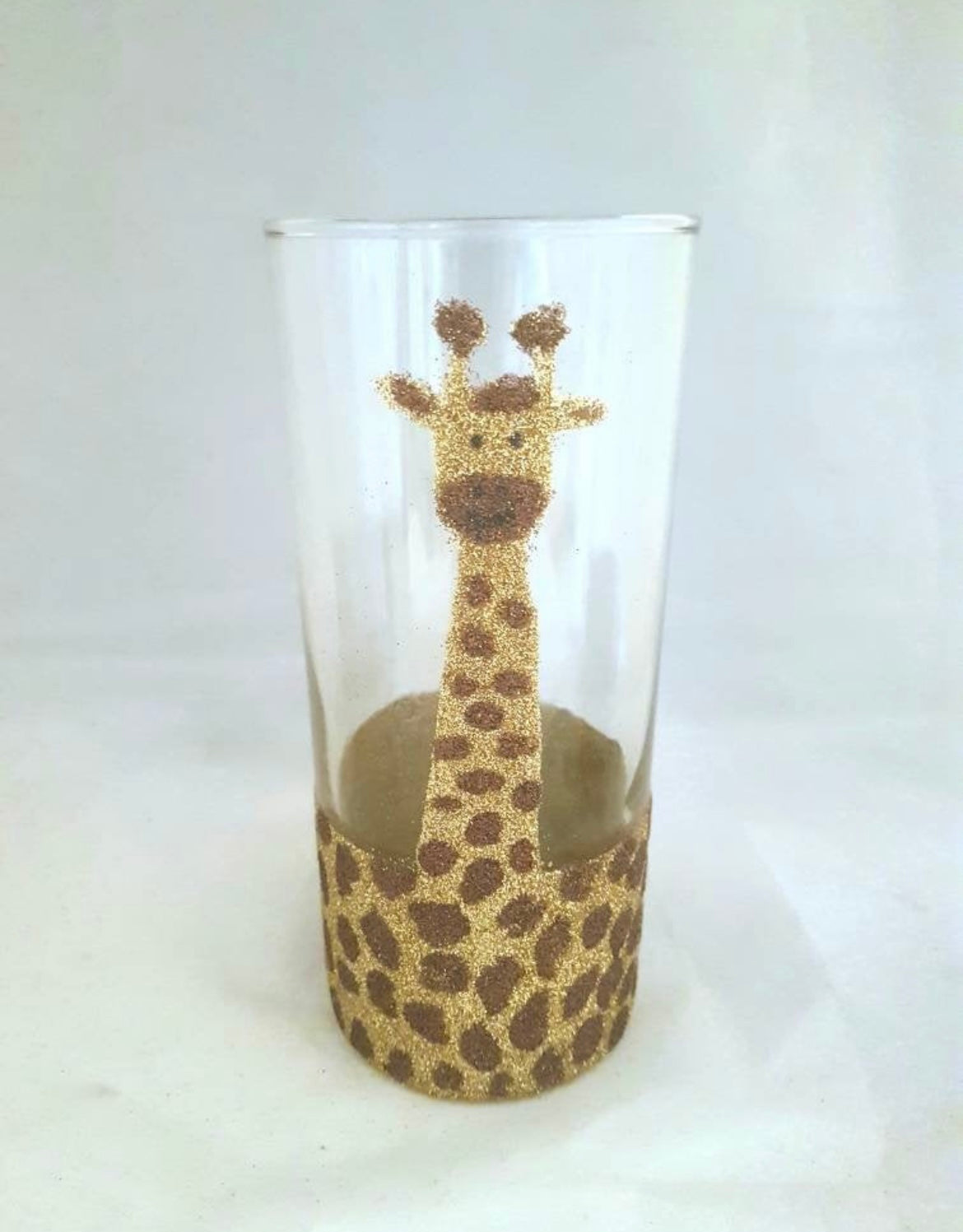 Giraffe Glitter Hi Ball Glass