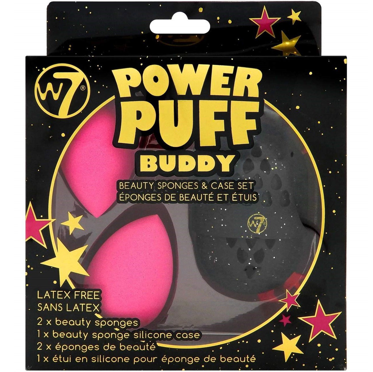 W7 Power Puff Buddy Beauty Sponges & Case Gift Set