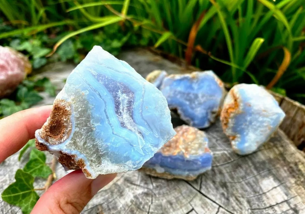 Blue Laced Agate Raw Crystal