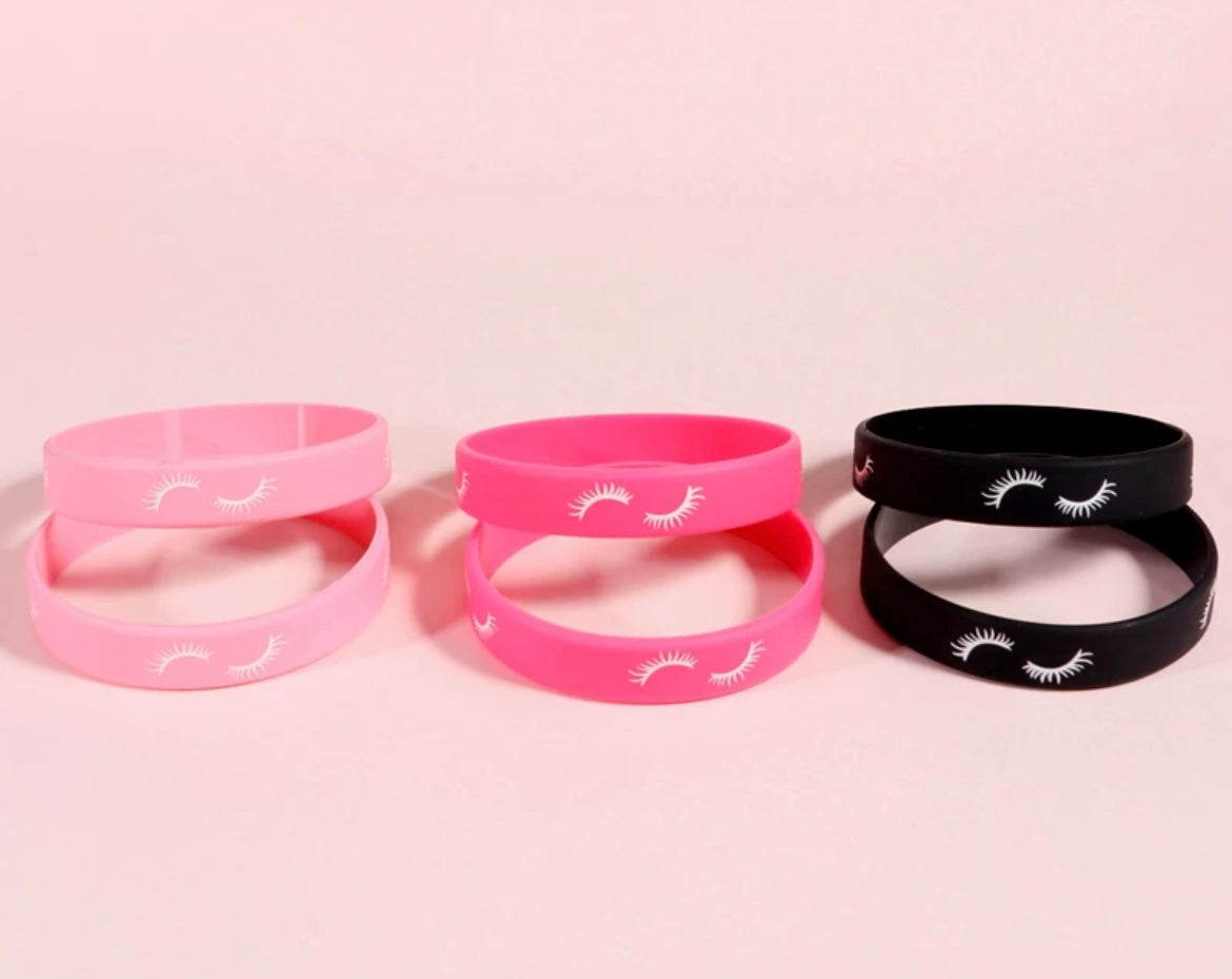Eyelash Wristband Bracelet 10Pc Set - Choice Of Colours