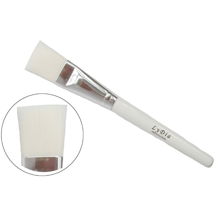 Lydia White Wooden Handle Facial Face Mask Brush