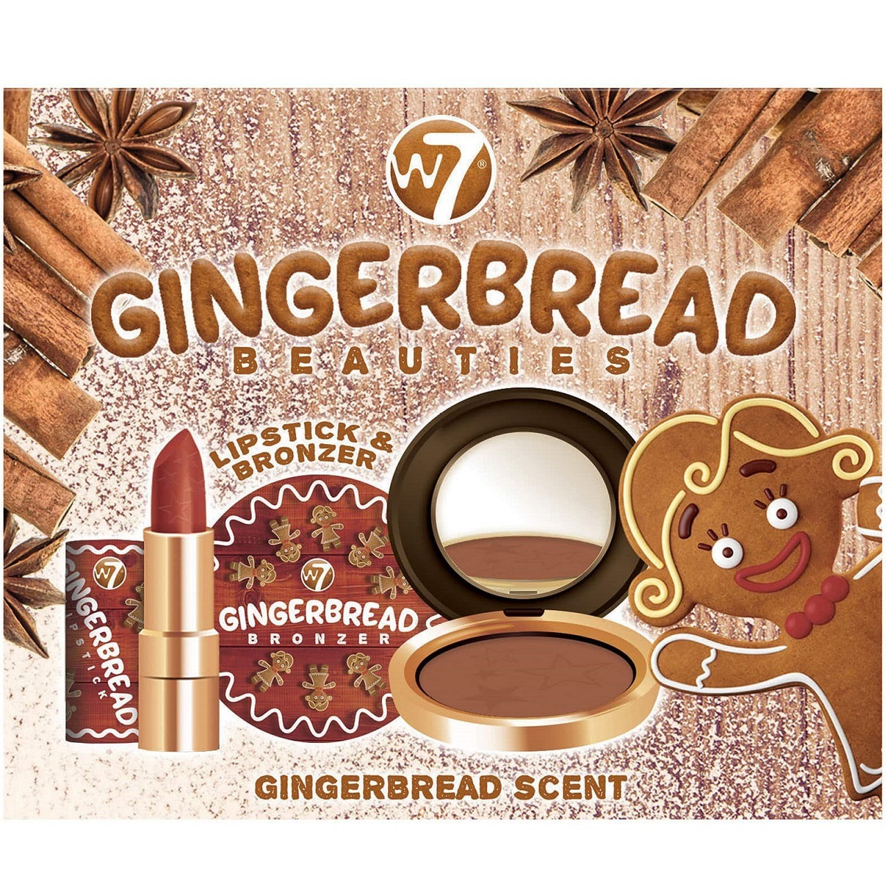 W7 Gingerbread Beauties Bronzer And Lipstick Gift Set
