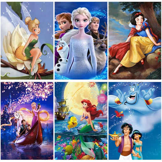 Disney Princesses & Mermaid Diamond Arts - Choice Of Designs