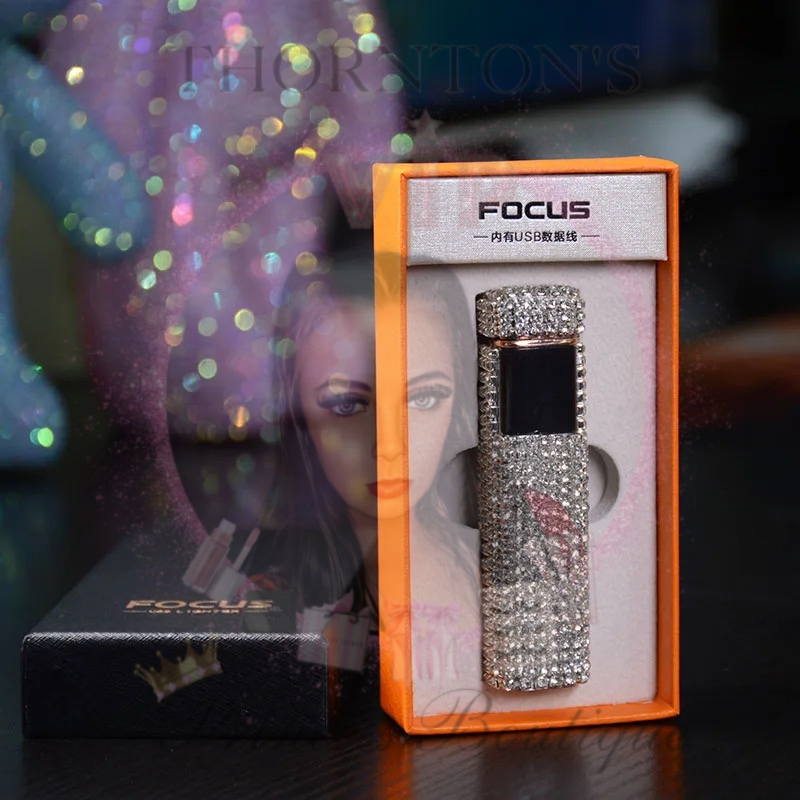 Rhinestone LED Chargeable Lighter