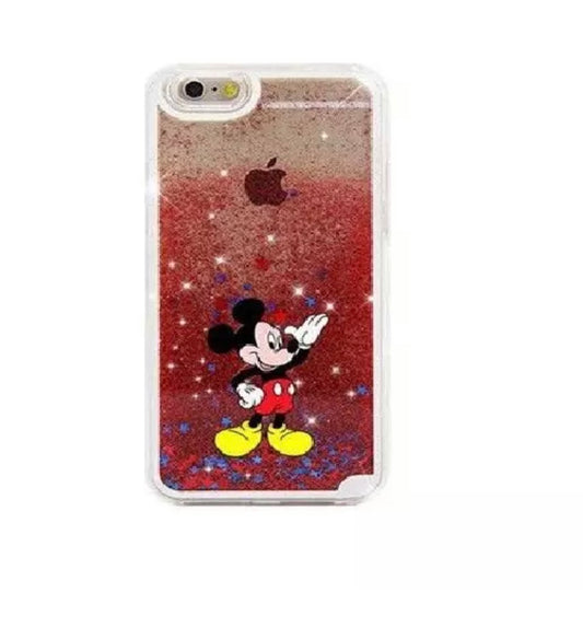 Mickey Mouse Red Glitter Liquid Phone Case