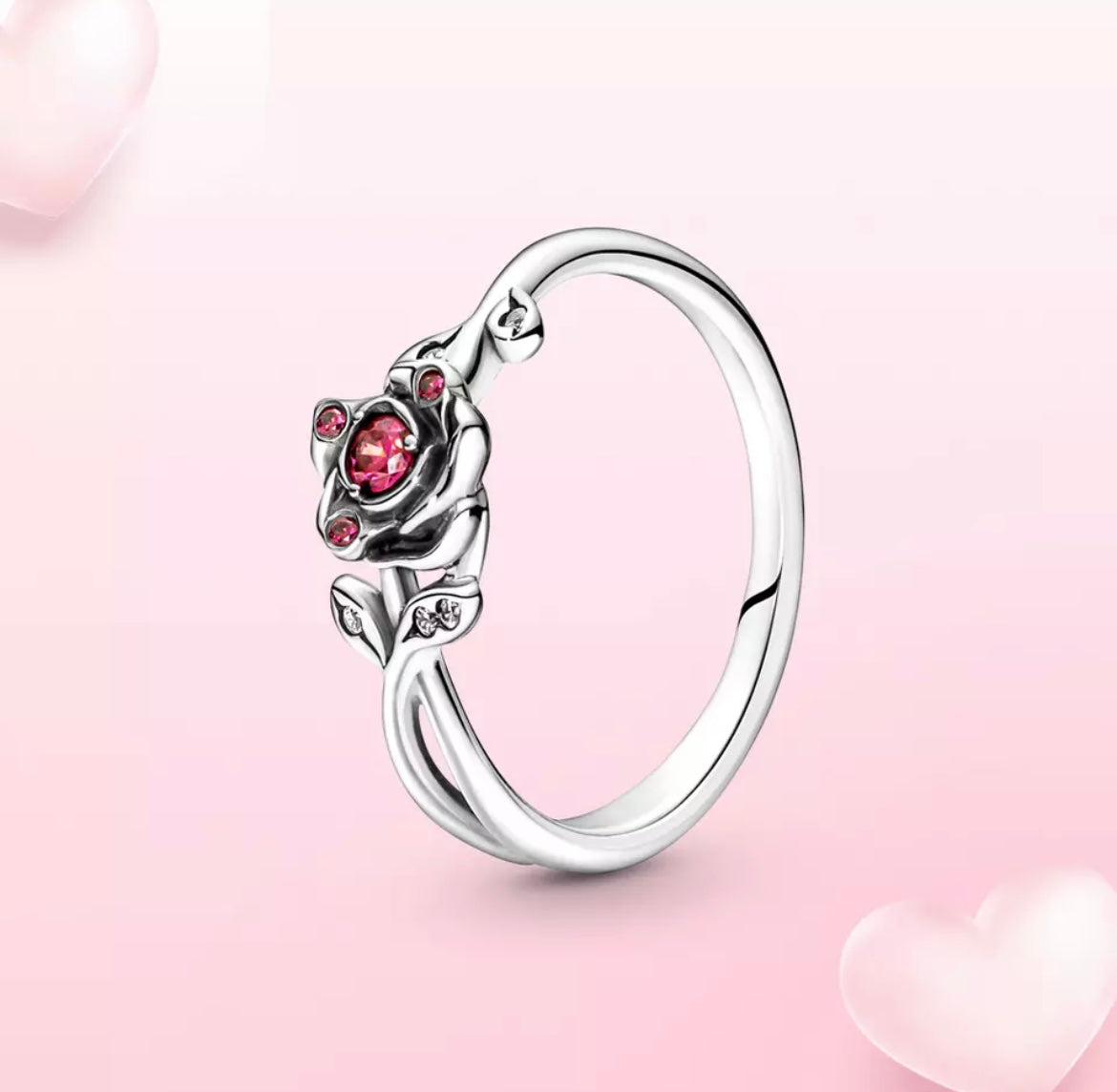 Rose Ring With A Pink Stone