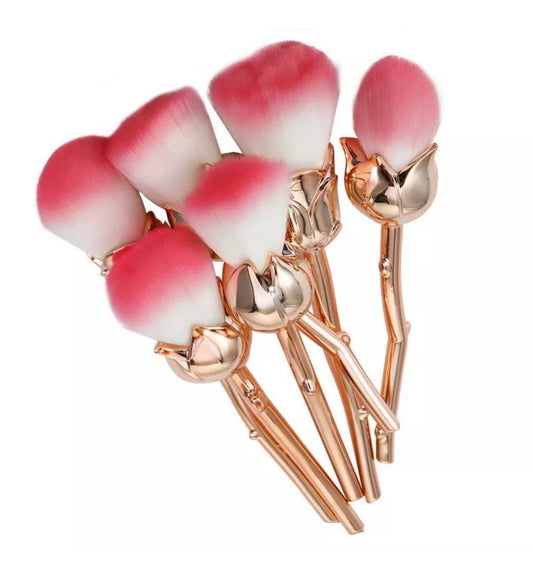 Pink/ Rose Gold 6Pc Make Up Brush Set