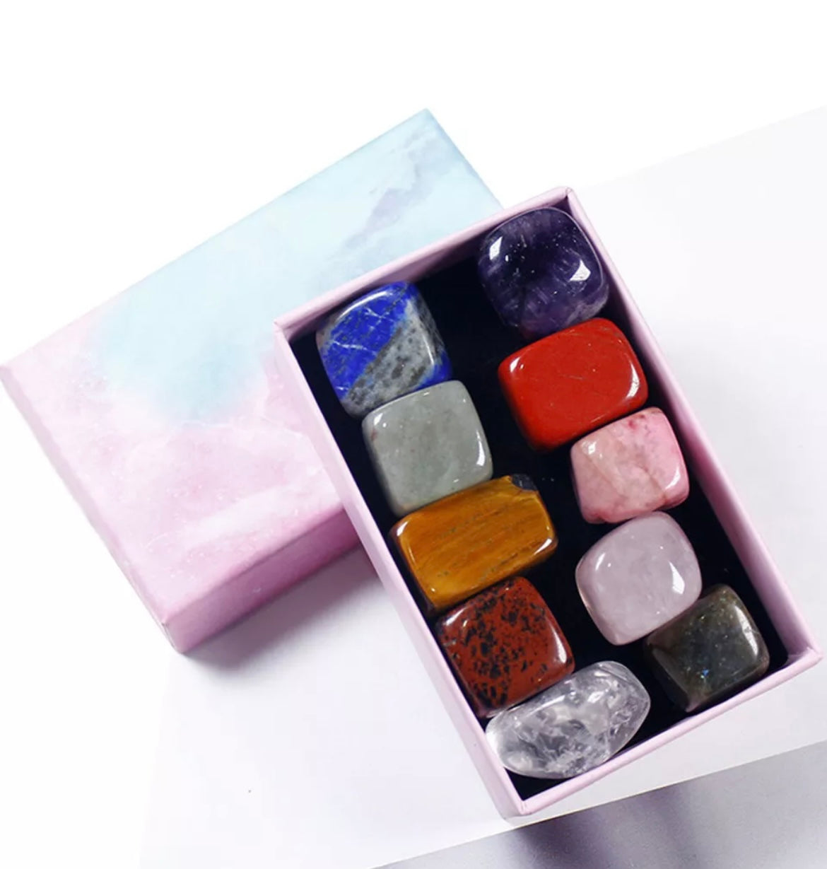 Set Of 10 Chakra Healing Crystal Gemstones