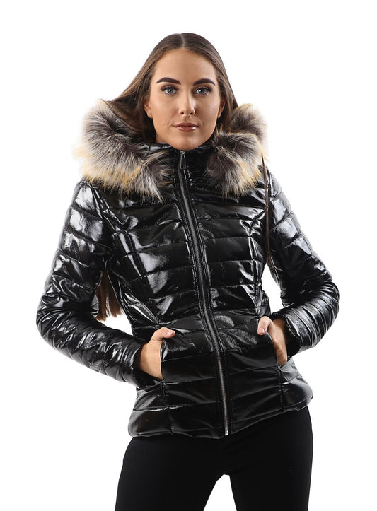 Alyssa Quilted Faux Fur Padded Coat - Various Colours