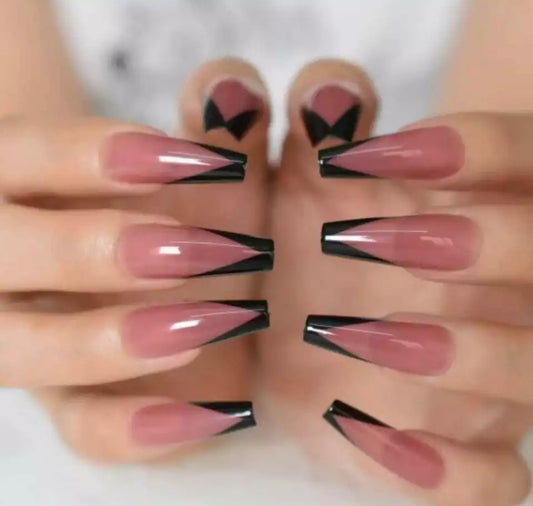 Black Tip Nails