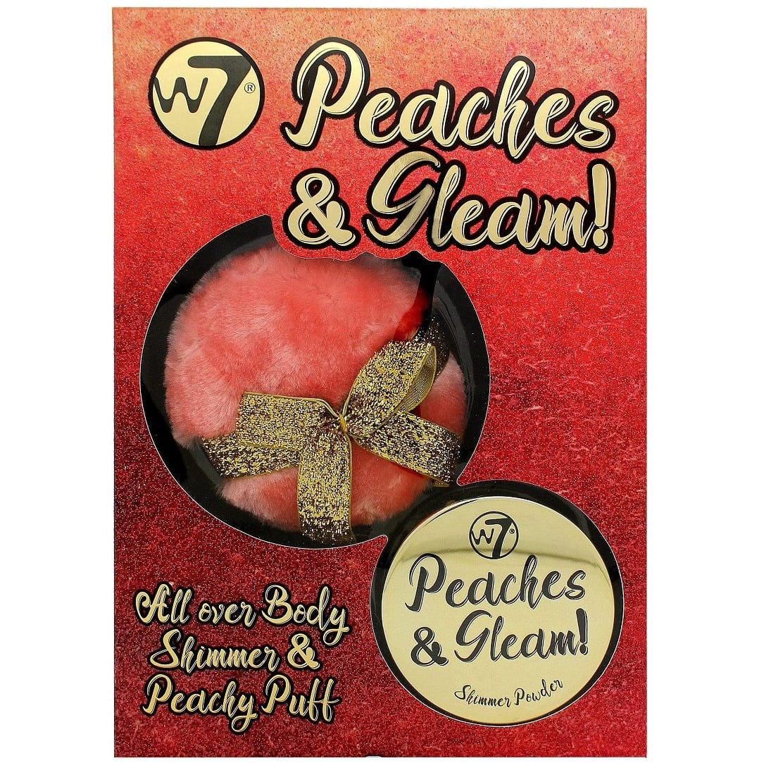 W7 Peaches & Gleam Body Shimmer & Puff Gift Set