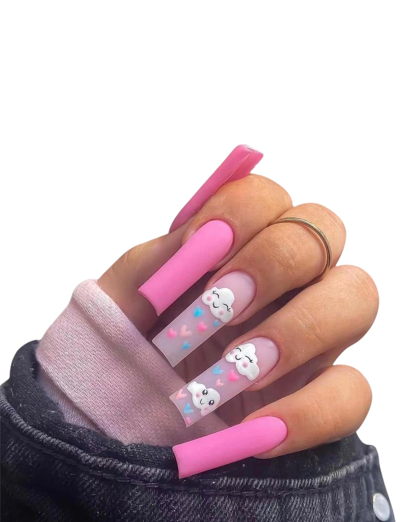 Pink Life In The Clouds Nails