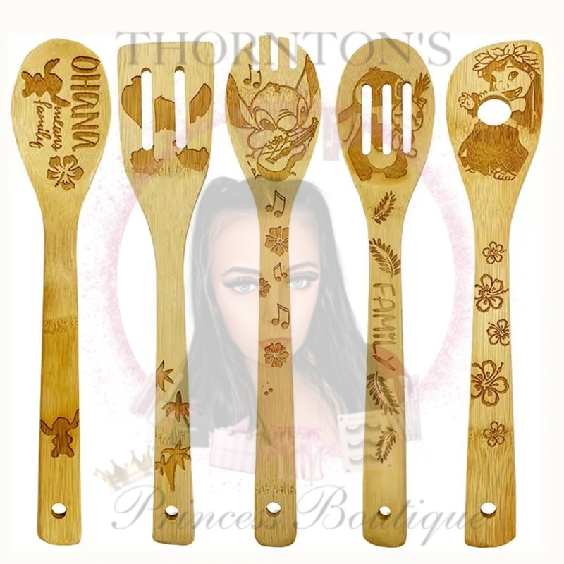 Stitch Bamboo Utensils Set