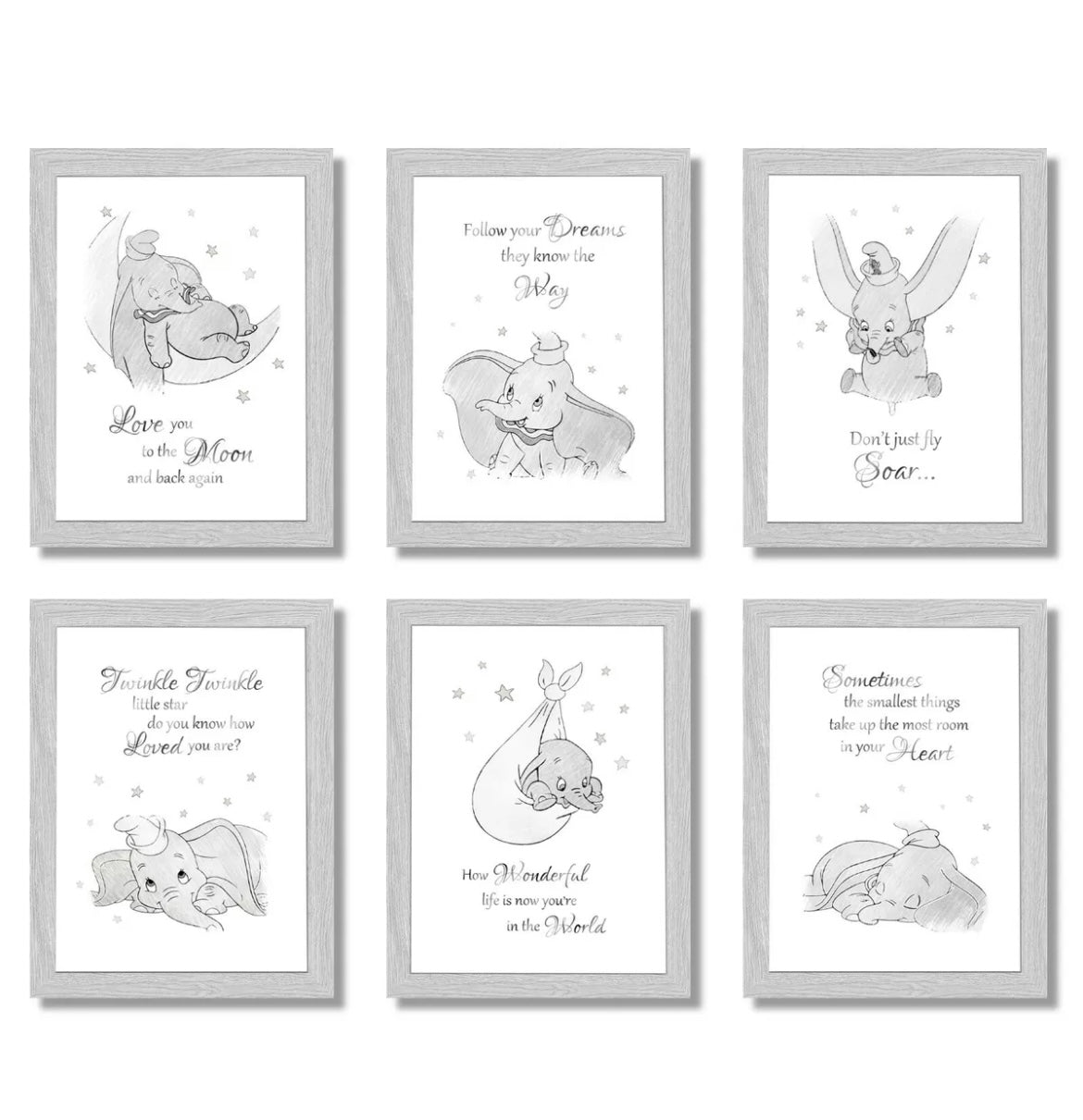 Set Of 6 Dumbo Prints -A4