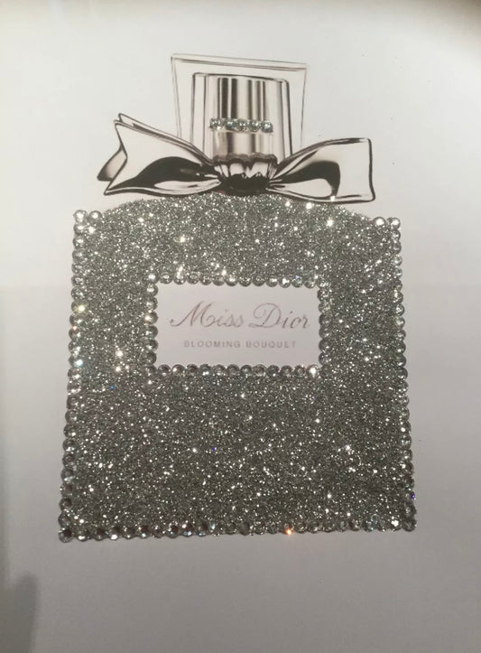 Silver Perfume Bottle A4 Sparkle Print