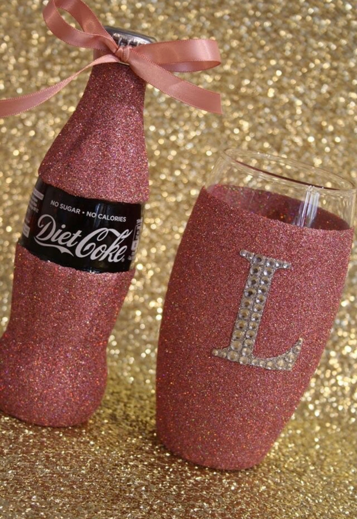 Personalised Glitter Coca-Cola Diamanté High Ball Glass Set