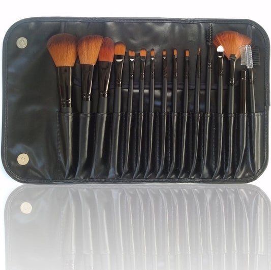 LyDia 16Pcs Black Makeup Brush Set With Case