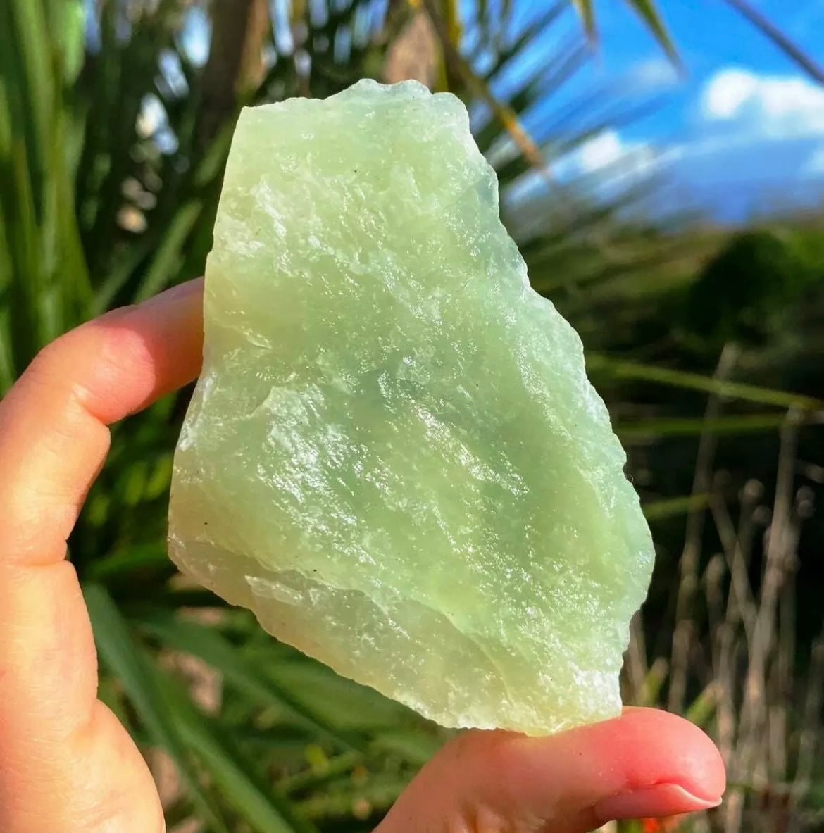 Green Jade Stone Raw Crystal