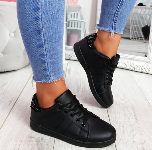 Ladies Studded Back Trainers