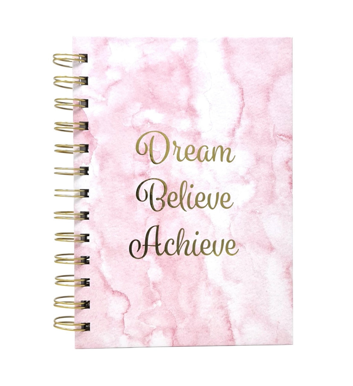 Pink Marble Inspirational Quote Notebook