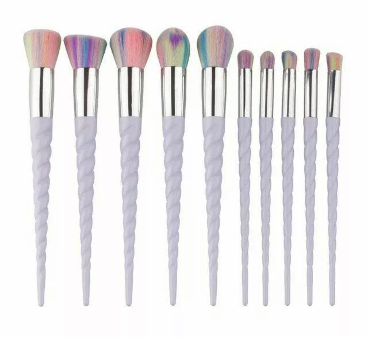 Purple Unicorn Rainbow 10Pc Make Up Brush Set