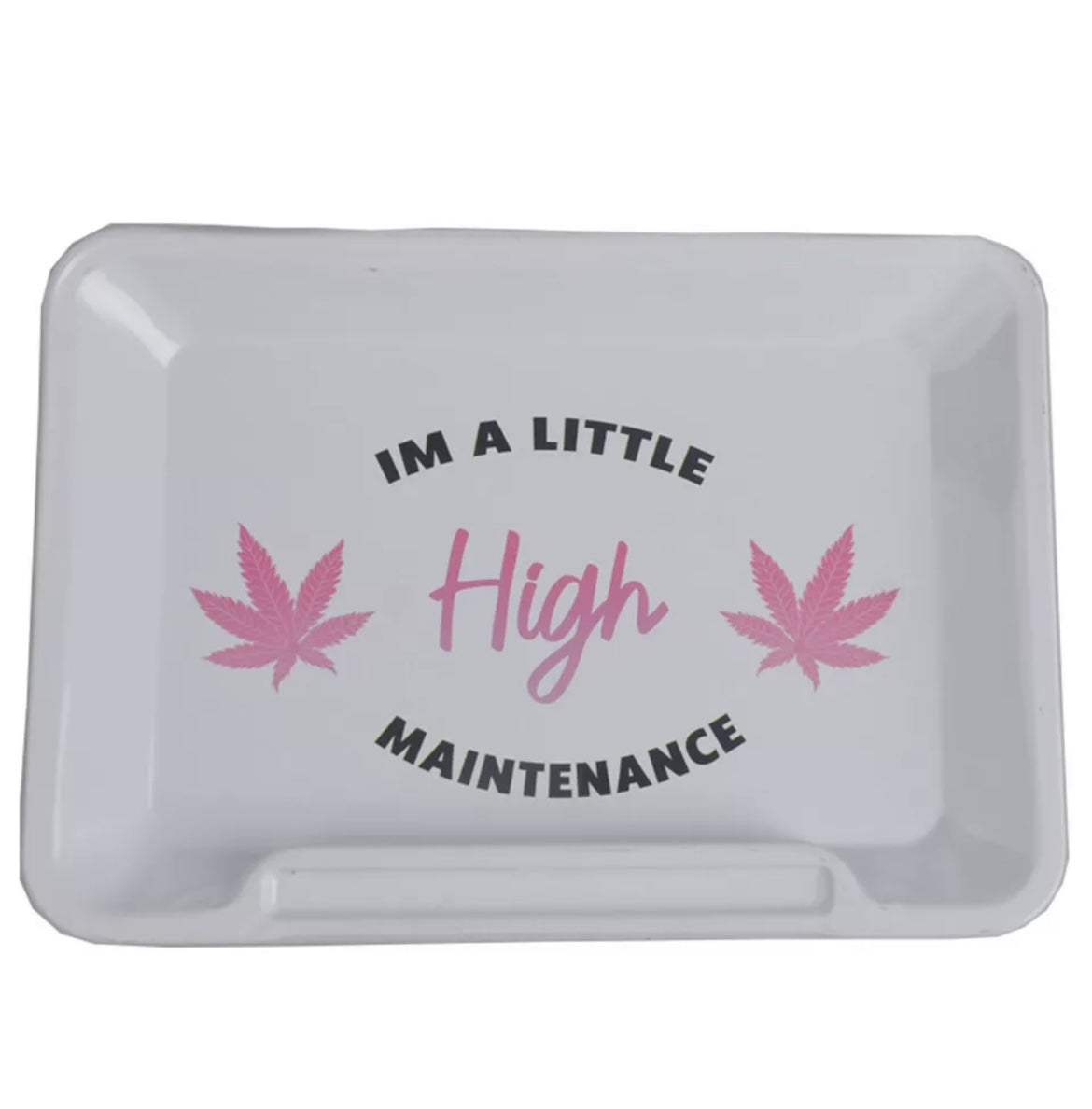 High Maintenance White Rolling Tray