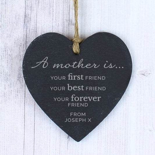 'A Mother Is' Slate Heart Decoration