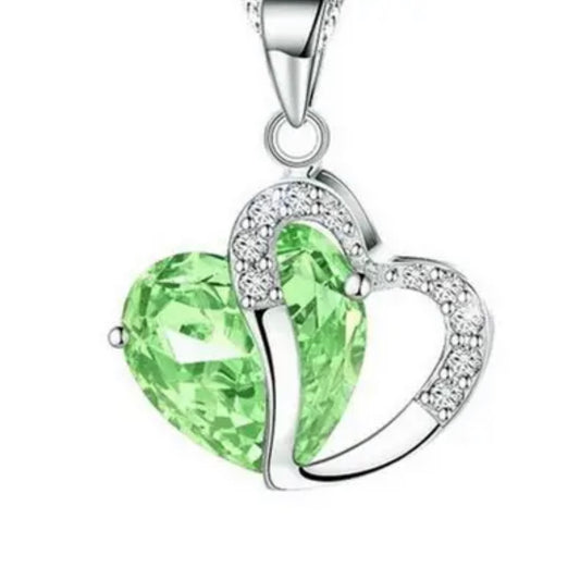 Lime Heart Gem Necklace